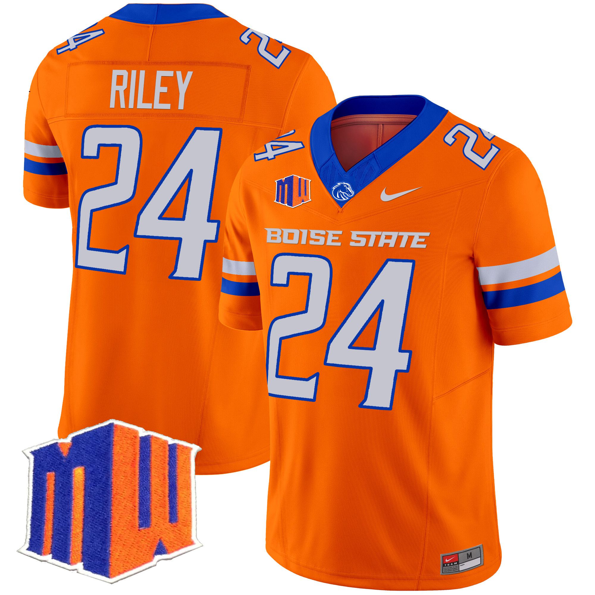 Men Boise State Broncos #24 Riley Orange Nike 2024 Vapor Limited NCAA Jersey style 1->->NCAA Jersey